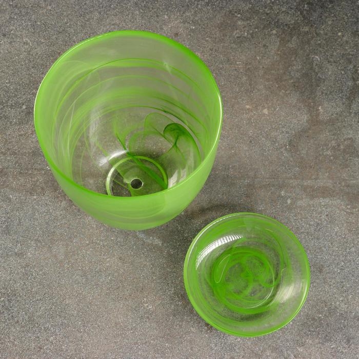 Горшок цветочный с поддоном  Горшок цветочный с поддоном "Гармония", зелёный 2 л