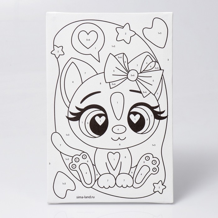 Картина по номерам для детей «Кошечка с бантиком», 20 х 30 см