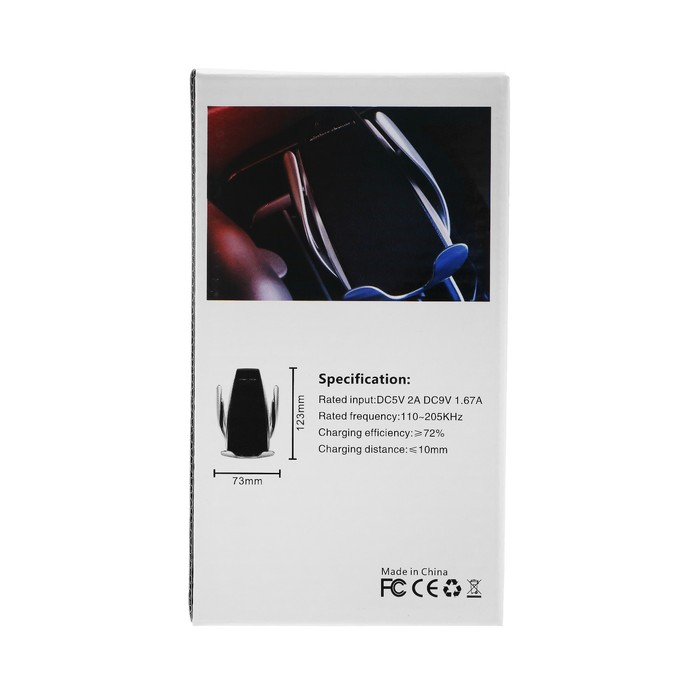 Держатель телефона, беспроводная зарядка, сенсорный захват 6-9.5 см, хром Держатель телефона, беспроводная зарядка, сенсорный захват 6-9.5 см, хром