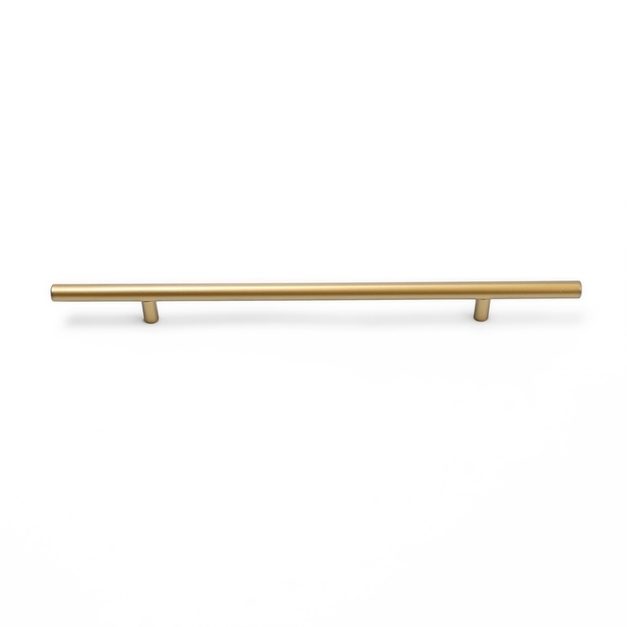 Ручка рейлинг ТУНДРА, облегчённая, d=12 мм, м/о 224/350 мм, внеш ножка, цвет золото Ручка рейлинг ТУНДРА, облегчённая, d=12 мм, м/о 224/350 мм, внеш ножка, цвет золото