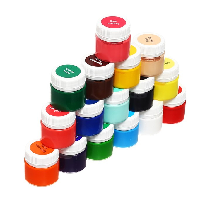 Краска по ткани, набор 16 цветов х 15 мл, ЗХК  Краска по ткани, набор 16 цветов х 15 мл, ЗХК "Я - Художник!", акриловая на водной основе (228411819)