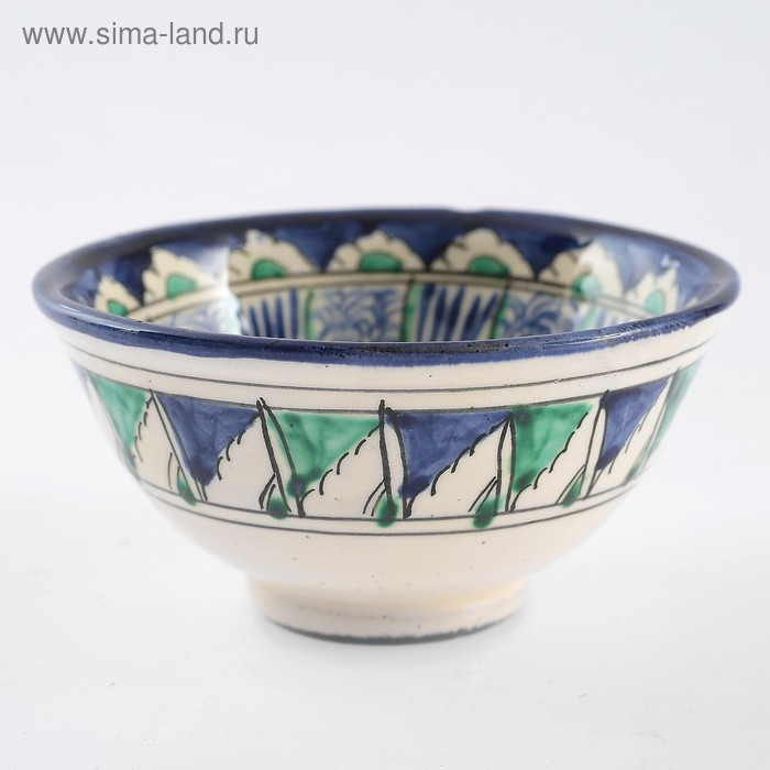 Пиала чайная Риштанская керамика  Пиала чайная Риштанская керамика "Цветы" большая, 11 см, микс