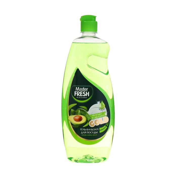 Гель-бальзам  Master FRESH для мытья посуды формула GOLD, авокадо и эвкалипт, 1 л Гель-бальзам  Master FRESH для мытья посуды формула GOLD, авокадо и эвкалипт, 1 л