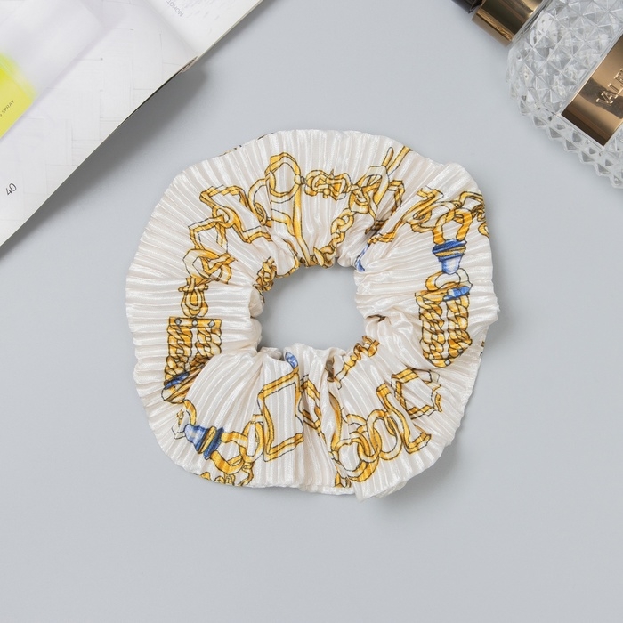 Резинка для волос  Резинка для волос "Орбита" жатка звенья, 12 см, белый