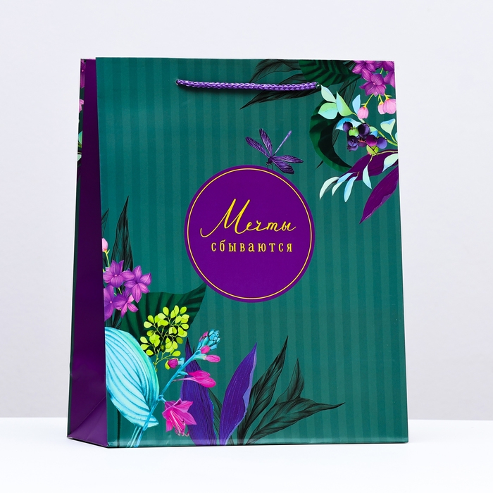 Пакет подарочный "Мечты сбываются",  26 х 32 х 12 см