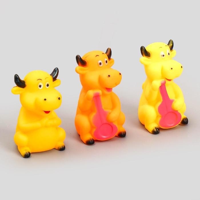 Игрушка пищащая Игрушка пищащая "Корова" для собак, 10 см, микс цветов