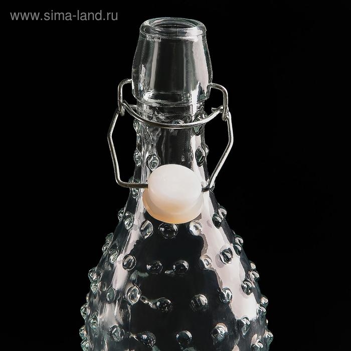 Бутылка стеклянная для соусов и масла с бугельным замком «Ризотто», 1 л, 8×8×30 см