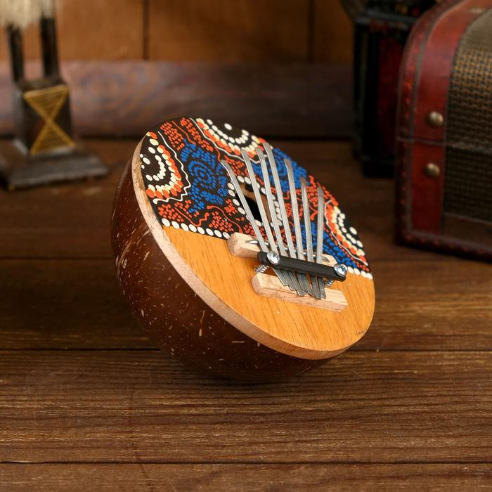 Сувенирный музыкальный инструмент Сувенирный музыкальный инструмент "Калимба круглая" 15х14,5х8 см