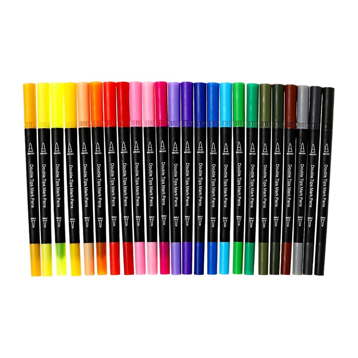 Набор профессиональных маркеров, 24 штуки/24 цвета, двусторонний Набор профессиональных маркеров, 24 штуки/24 цвета, двусторонний