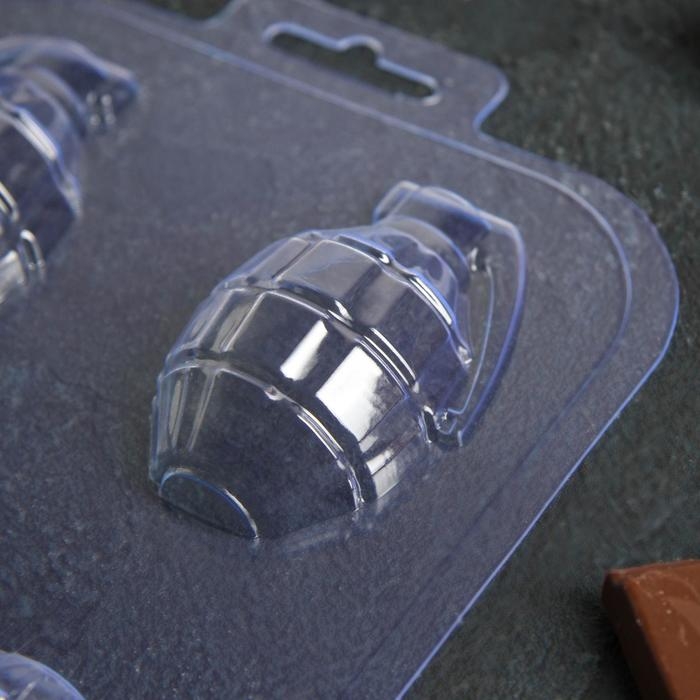 Форма для шоколада и конфет пластиковая «Лимонка двойная», цвет прозрачный Форма для шоколада и конфет пластиковая «Лимонка двойная», цвет прозрачный