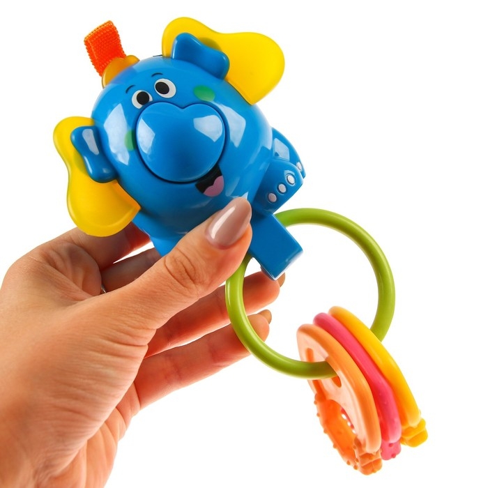 Погремушка «Слоник», с эластичными элементами, цвет МИКС, Крошка Я Погремушка «Слоник», с эластичными элементами, цвет МИКС, Крошка Я