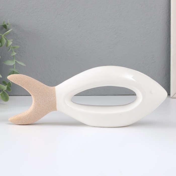 Сувенир керамика Сувенир керамика "Рыбка" песочно-белая 24,5х5,5х9,5 см