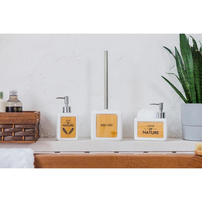 Дозатор для моющего средства с подставкой для губки SAVANNA «Природа», 450 мл, цвет белый Дозатор для моющего средства с подставкой для губки SAVANNA «Природа», 450 мл, цвет белый