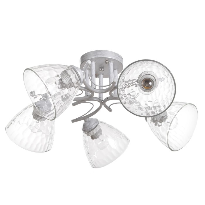 Люстра Люстра "Риана" 5х40Вт Е27 Белый, серебро 57х57х23см