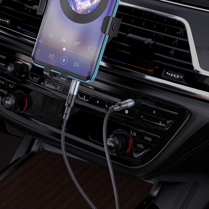 Кабель AUX Hoco UPA23, Jack 3.5 мм (m) - Jack 3.5 мм (m), 1 м, нейлон, серый Кабель AUX Hoco UPA23, Jack 3.5 мм (m) - Jack 3.5 мм (m), 1 м, нейлон, серый