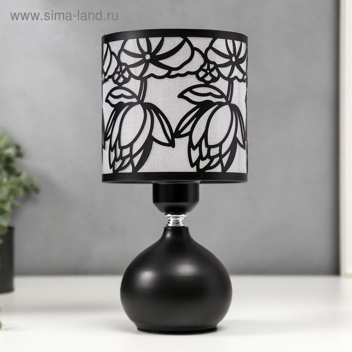 Лампа настольная  "Лотосы" E27 40Вт черный 14х14х28 см RISALUX