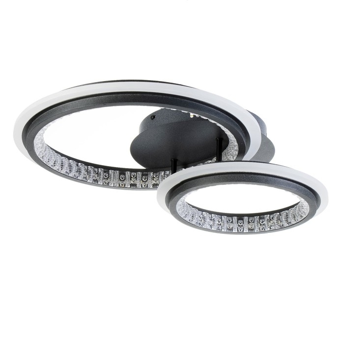 Люстра с ПДУ Люстра с ПДУ "Ленди" 2хLED 3000-6000К 144Вт черный 58х40х13 см BayerLux