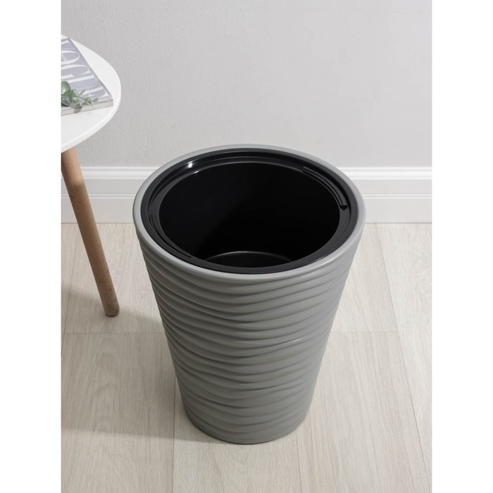 Кашпо для цветов со вставкой «Дюна», 19,5 л, цвет серый Кашпо для цветов со вставкой «Дюна», 19,5 л, цвет серый
