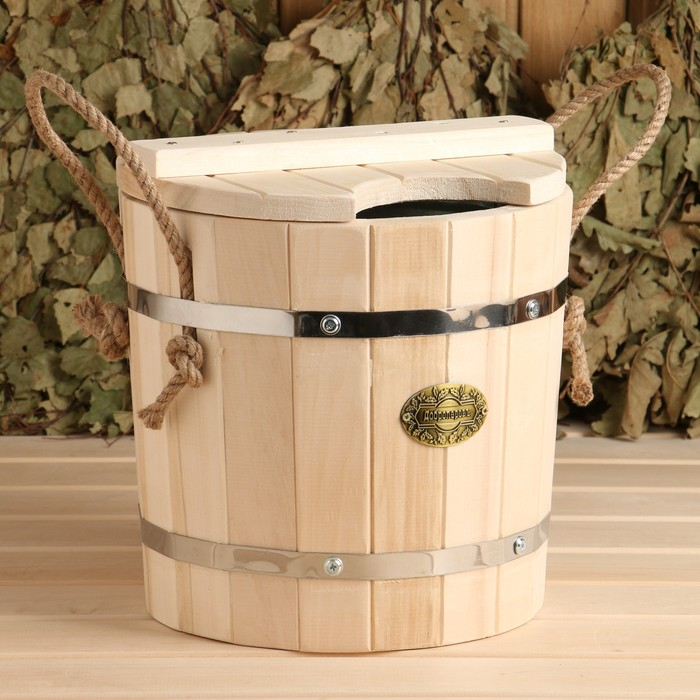 Запарник из липы, 7л, оцинкованная вставка, с крышкой,  Запарник из липы, 7л, оцинкованная вставка, с крышкой, "Добропаровъ"