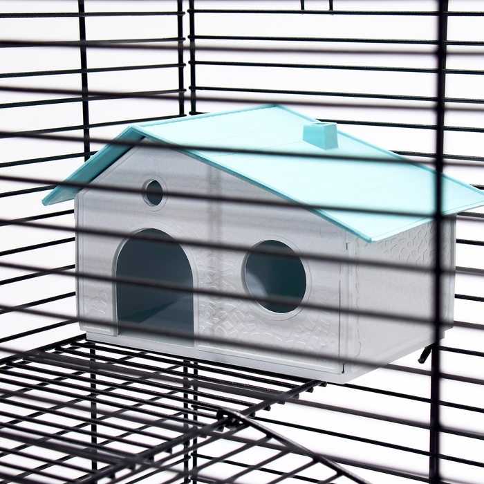 Клетка для грызунов Клетка для грызунов "Пижон" №5, с 3 этажами, укомплектованная, 41 х 30 х 58 см, бирюзовая