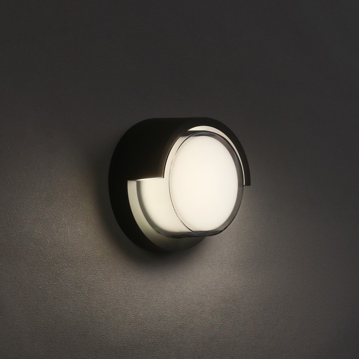 Светильник фасадный «Сити», FSD-047, 10 Вт, 4000К, круг, IP65, 220 В, пластик, черный Светильник фасадный «Сити», FSD-047, 10 Вт, 4000К, круг, IP65, 220 В, пластик, черный