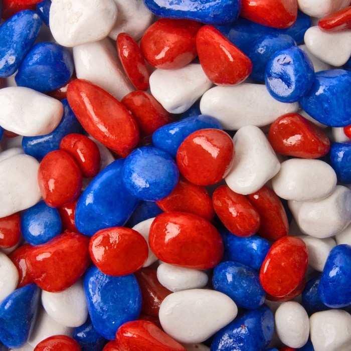 Грунт для аквариума  Грунт для аквариума "Галька цветная,  белый-синий-красный" 800г фр 8-12 мм