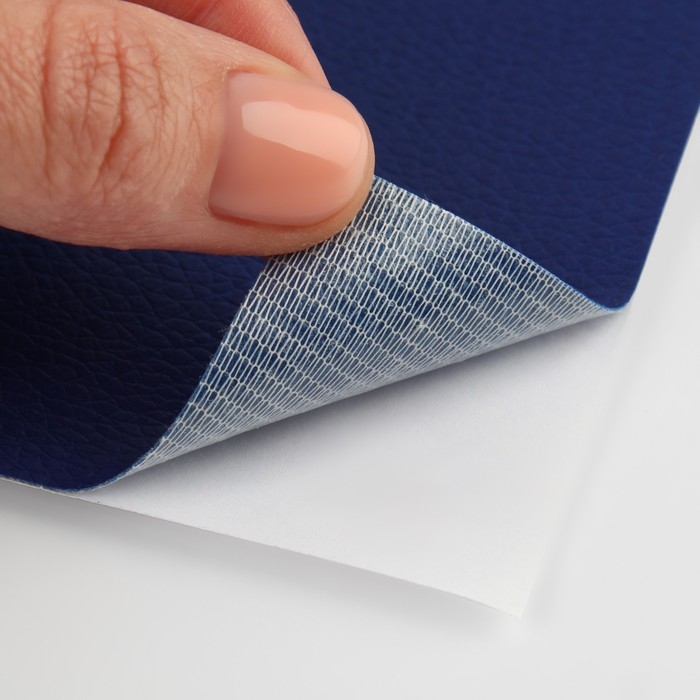 Искусственная кожа, с клеевой основой, 137 × 50 см, 0,5 мм, цвет тёмно-синий Искусственная кожа, с клеевой основой, 137 × 50 см, 0,5 мм, цвет тёмно-синий