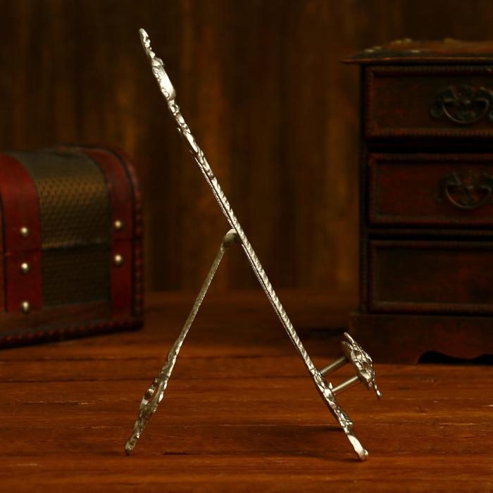 Мини мольберт  Мини мольберт "Идеал" серебро 24х10х4 см