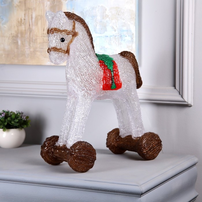 Светодиодная фигура «Лошадка» 40 × 32 × 16 см, акрил, 40 LED, 220 В, свечение белое Светодиодная фигура «Лошадка» 40 × 32 × 16 см, акрил, 40 LED, 220 В, свечение белое