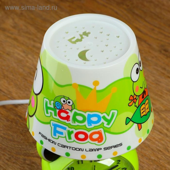 Часы-светильник Часы-светильник "Весёлая лягушка", с будильником, дискретный ход