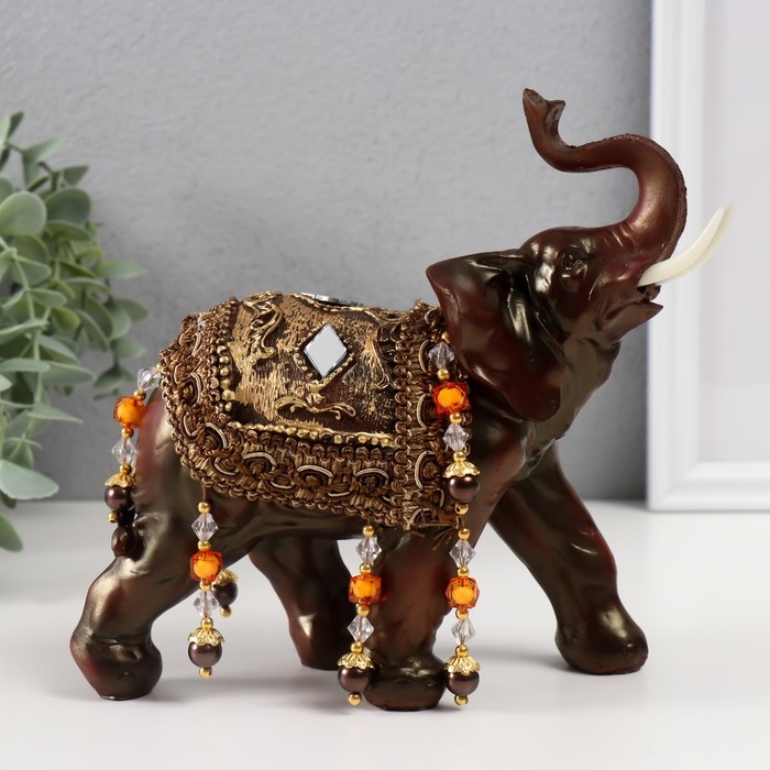 Сувенир полистоун Сувенир полистоун " Слон с попоной с бахромой" 20,5х17х8,5 см