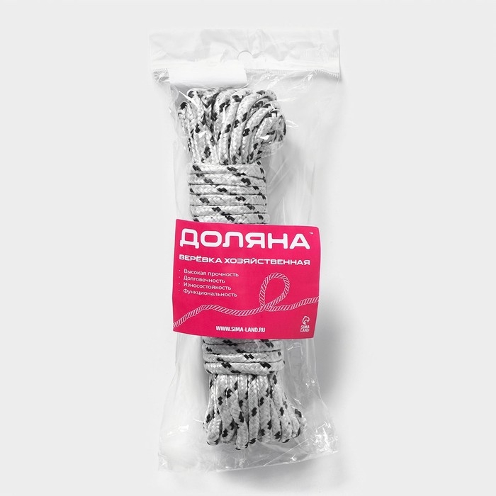Верёвка бельевая Доляна, d=6 мм, длина 10 м, цвет МИКС Верёвка бельевая Доляна, d=6 мм, длина 10 м, цвет МИКС
