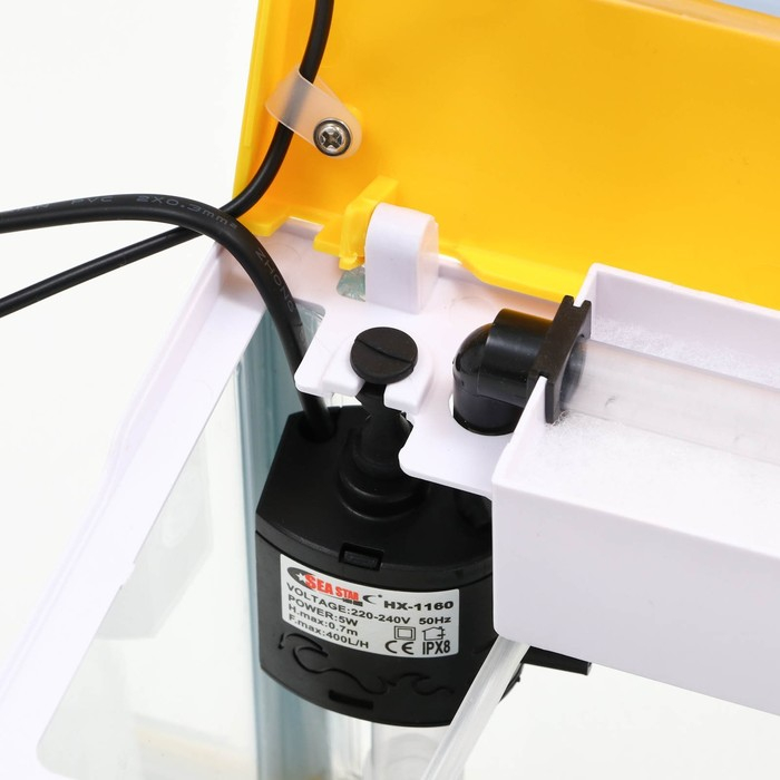 Аквариум SeaStar HX-180F в комплекте: LED-лампа, фильтр, 3,5 л, желтый Аквариум SeaStar HX-180F в комплекте: LED-лампа, фильтр, 3,5 л, желтый