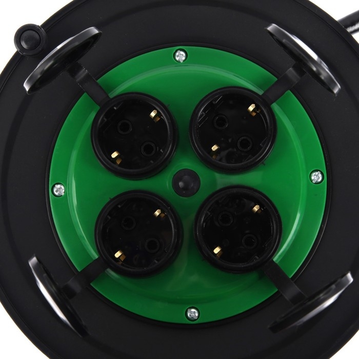 Катушка 4 розетки, с/з, с крышками IP44, 16 А, УХЛ2, зеленая Катушка 4 розетки, с/з, с крышками IP44, 16 А, УХЛ2, зеленая