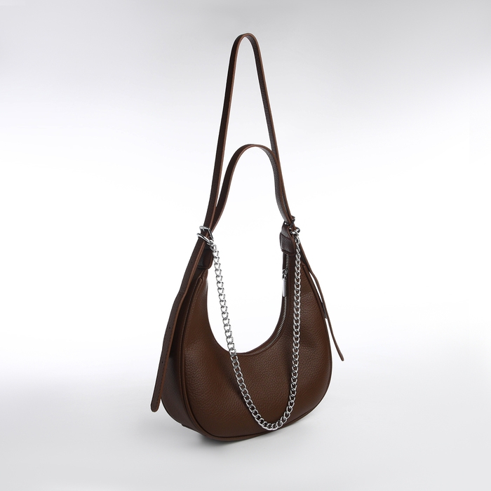 Сумка женская хобо на молнии TEXTURA, средний размер, цвет коричневый Сумка женская хобо на молнии TEXTURA, средний размер, цвет коричневый