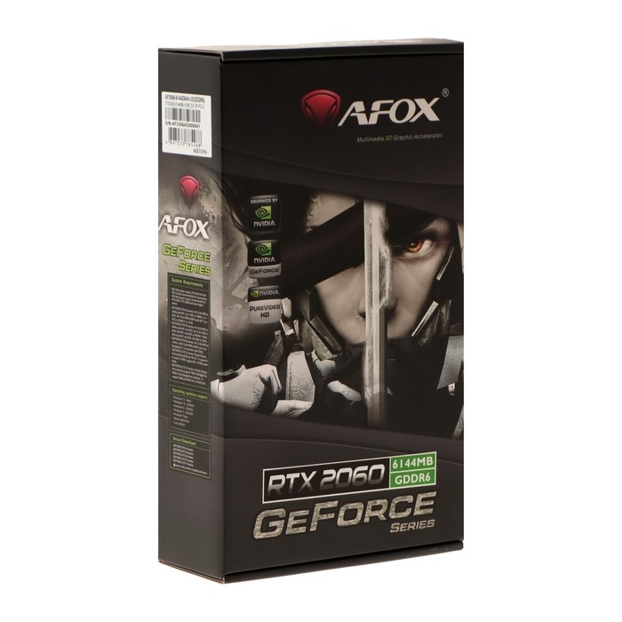 Видеокарта Afox RTX2060, 6Гб, 192bit, GDDR6, DVI, HDMI, DP, HDCP Видеокарта Afox RTX2060, 6Гб, 192bit, GDDR6, DVI, HDMI, DP, HDCP