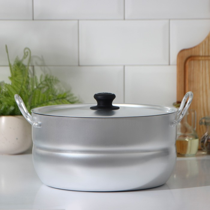 Кастрюля алюминиевая, 6 л, металлическая крышка Кастрюля алюминиевая, 6 л, металлическая крышка