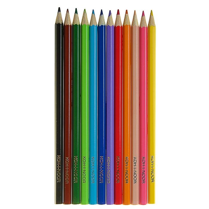 Карандаши 12 цветов Koh-I-Noor 3552,  Карандаши 12 цветов Koh-I-Noor 3552, "Животные", европодвес