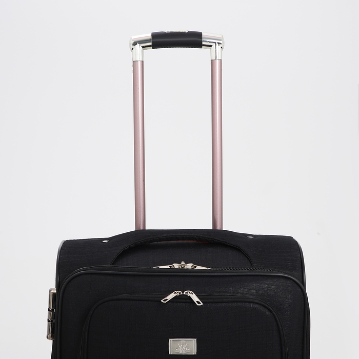 Чемодан средний 52 л (M), отдел на молнии, кодовый замок, с расширением, цвет чёрный Чемодан средний 52 л (M), отдел на молнии, кодовый замок, с расширением, цвет чёрный