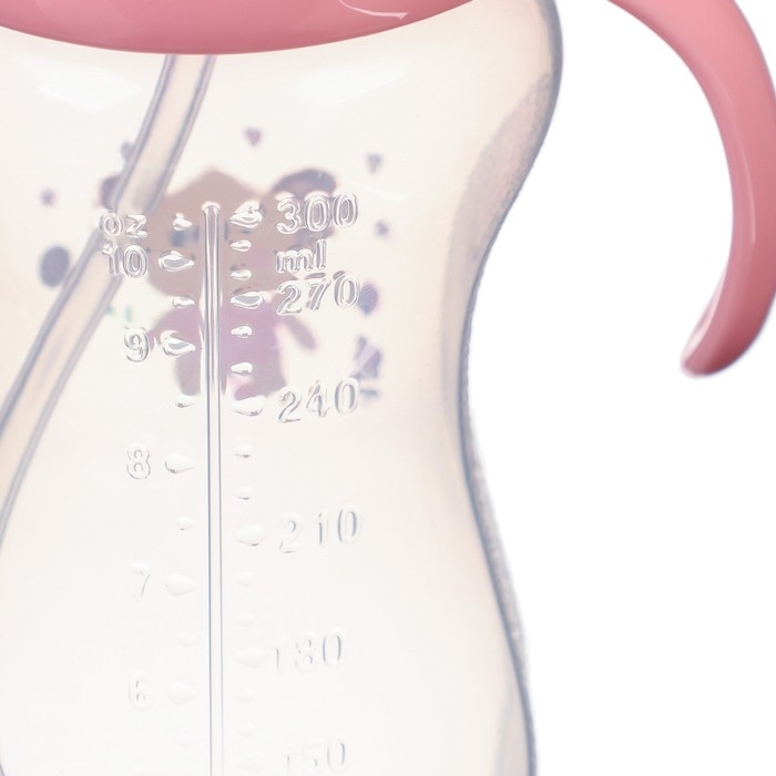 Бутылочка для кормления, ШГ Ø50мм,300 мл, +6мес., цвет розовый Бутылочка для кормления, ШГ Ø50мм,300 мл, +6мес., цвет розовый