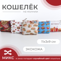 Кошелёк на молнии, цвет МИКС