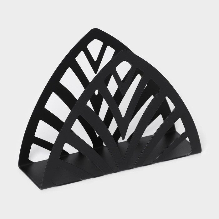 Салфетница Доляна «Пирамида»,12,5×4×9 см, цвет чёрный Салфетница Доляна «Пирамида»,12,5×4×9 см, цвет чёрный