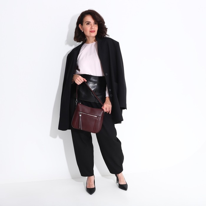 Сумка кросс-боди на молнии, цвет бордовый Сумка кросс-боди на молнии, цвет бордовый