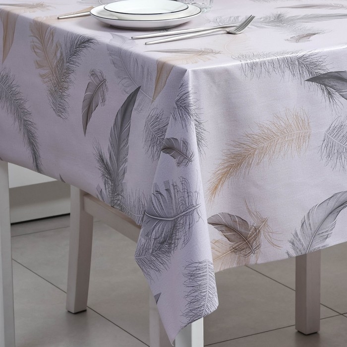 Клеёнка на стол «Перья», на тканиевой основе, рулон 20 метров, ширина 137 см, толщина 0,25 мм Клеёнка на стол «Перья», на тканиевой основе, рулон 20 метров, ширина 137 см, толщина 0,25 мм