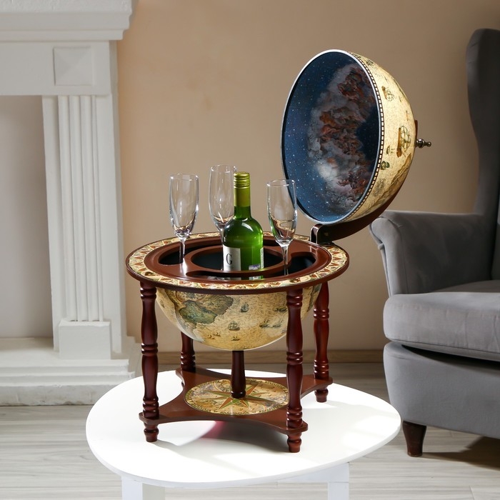 Глобус бар декоративный Глобус бар декоративный "Карта капитана" с подставкой внизу 41,6х41,6х56 см