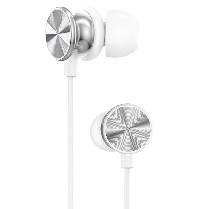 Наушники Hoco M96, проводные, вакуумные, микрофон, 1.2 м, серебристые Наушники Hoco M96, проводные, вакуумные, микрофон, 1.2 м, серебристые