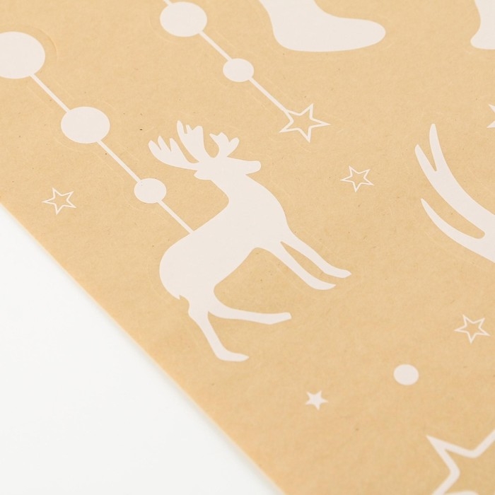 Наклейки новогодние для окон «Новогодние друзья», многоразовые, 33 х 50 см, Новый год