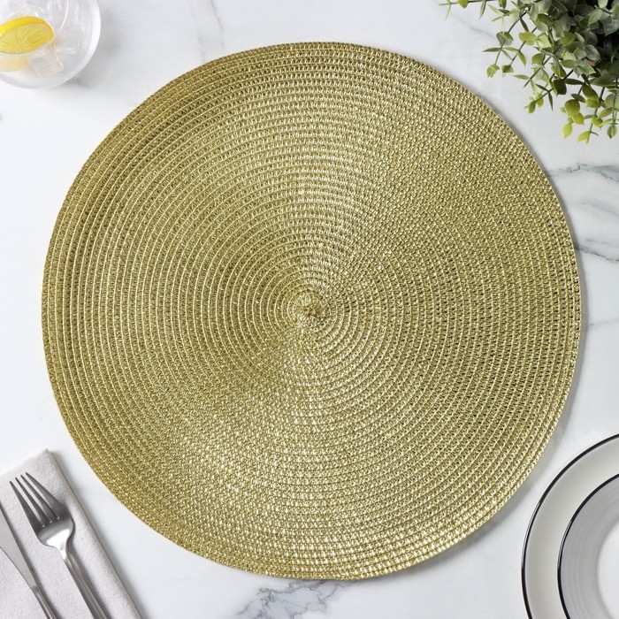 Салфетка сервировочная на стол Magistro «Глори», d=38 см, цвет золото