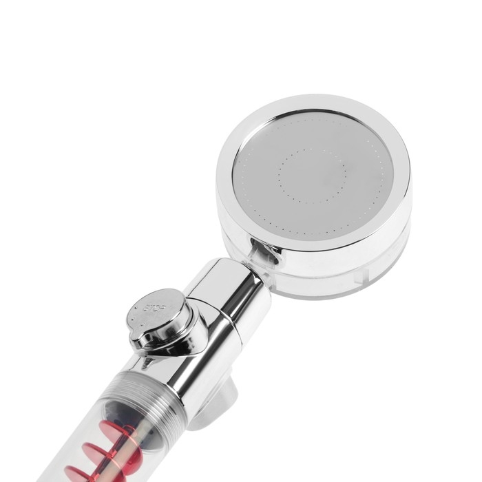 Лейка для душа ZEIN Z4088, микроточки, кнопка  Лейка для душа ZEIN Z4088, микроточки, кнопка "стоп", вентилятор, спираль, красный/хром