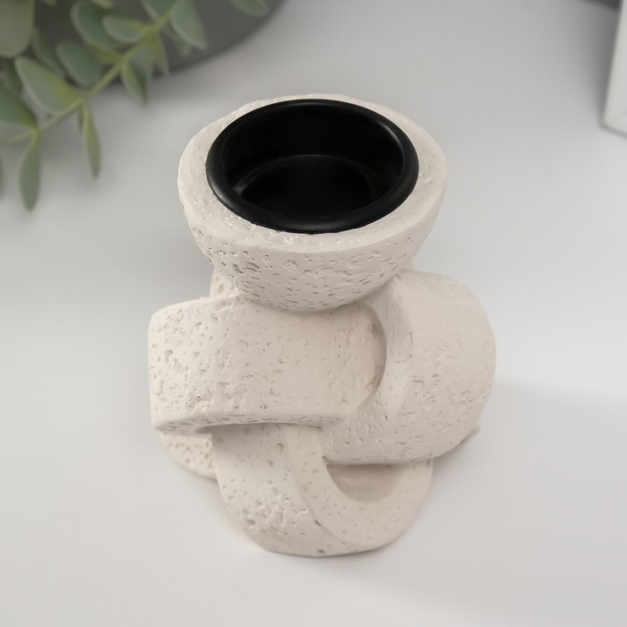 Подсвечник гипс, металл на 1 свечу Подсвечник гипс, металл на 1 свечу "Узел" d=3,8 см 8х8,8х10,5 см